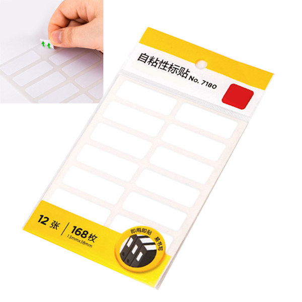 168 kpl Valkoisia itseliimautuvia tarroja 13x38 mm vahva tarttuvuus Kestäviä irrotettavia tyhjiä tarratarhoja toimitukseen Postiosoite