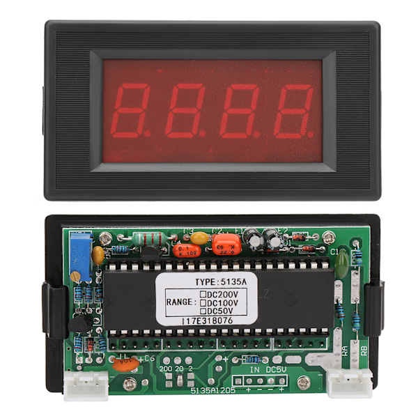5135A 3 1/2-siffrig röd LED Digital panelmätare DC Voltmeter Spänningsmätare (DC50V/DC100V/DC200V)