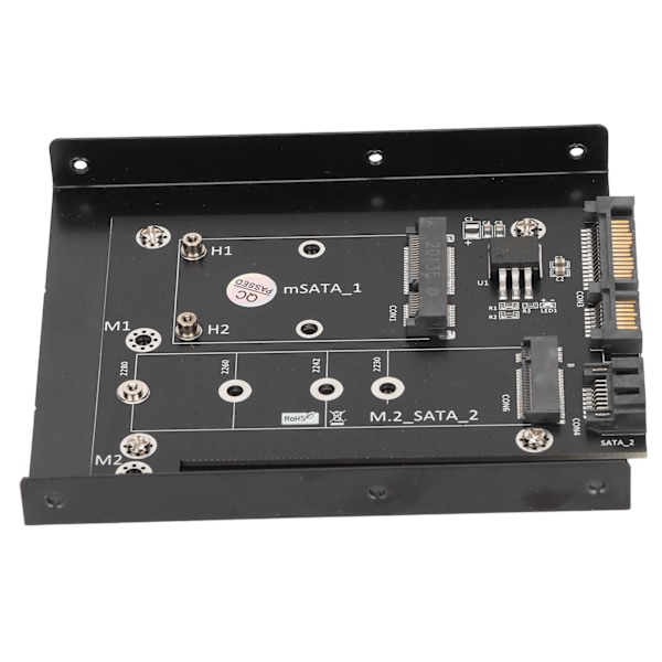 SATA Adapter 2 i 1 MSATA/M2 NGFF SSD til Dual Port SATA3 Konverter med 3,5 tommer harddiskstøtte Computertilbehør