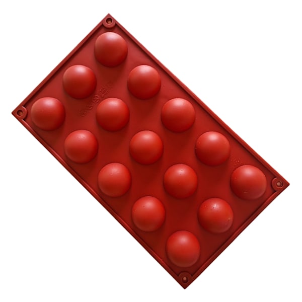 Halvkugleform 15 Huller Silikon Halvcirkel Bageform til Kage Chokolademousse