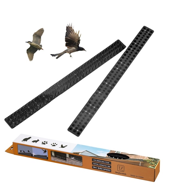 10 st Plast Fågel Spikes Hög flexibilitet Anti Thief Säkerhet Stängsel Spikes för vägg Svart