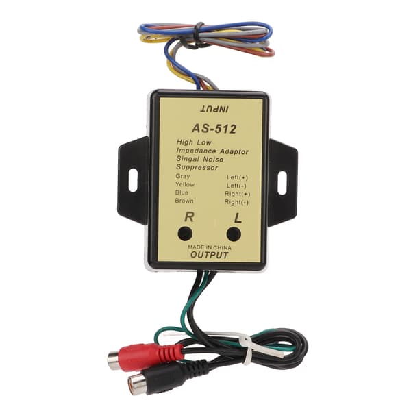 2 Channel Line High Low Impedance Adapter Audio Speaker Level Output Converter
