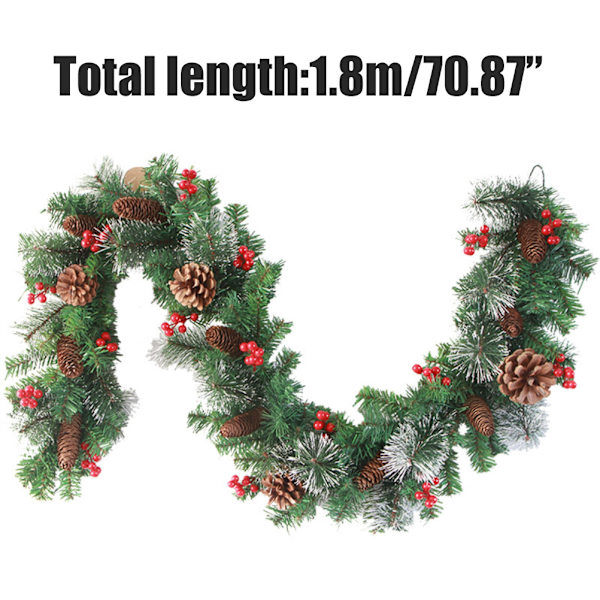 Julgirland med 50 led-belysning Artificiell julgransgirland Dekorativt för trappor Eldstäder Kontor utomhus