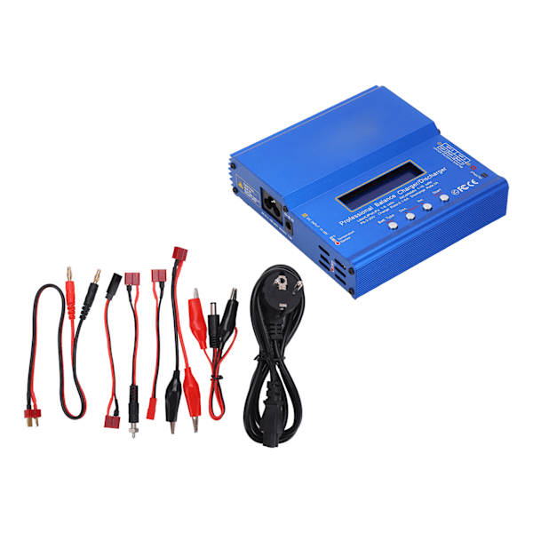 IMAX B6AC 80W Lipo Balanceoplader LCD Skærm Lilon LiFe LiPo NiMH NiCd PB Aflader EU Stik 100‑240V