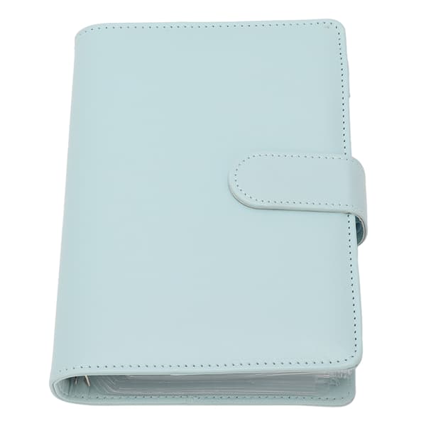 A6 Budgetmappe A6 Mappelomme Lynlåstaske Notebook PU Læder Budget Notebook Kontantkuvert Budget Håndbog Blå