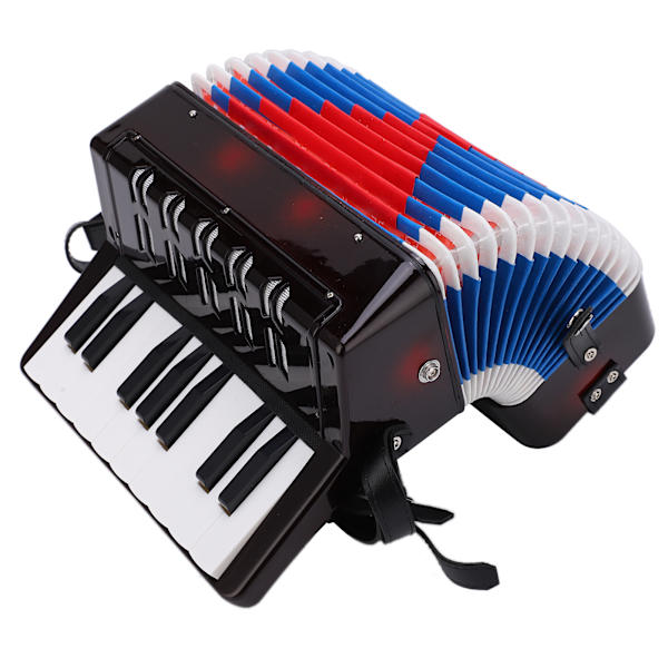 Harmonika Musikpiano Keyboard Legetøj Rytmeuddannelse Forår Instrument 17 Taster 8 Bas Sort