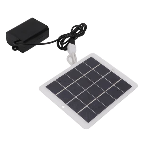 Solar Oxygen Pump Output Interface 3W5V Bærbar Solar Oxygen Aerator Kompatibel med rejser og cykling