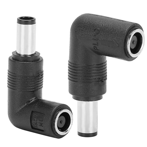 2 st hona till hane-adapter svart för HP/Dell rakt till armbåge 7,4 x 5,0 mm till 7,4 x 5,0 mm