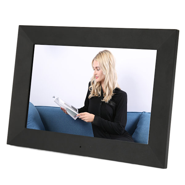 8-tommer WiFi digital billedram IPS-touchskærm Del fotos Videoer Smart fotoramme med 16 GB lagerplads Væghængt sort EU-stik