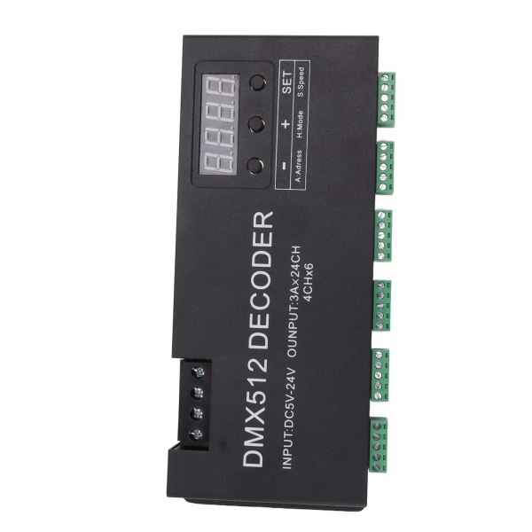 24-kanals DMX-dekoder Digitalt display RGBW DMX512 dæmpningsdriver LED-controller til scenebar DC5V-24V