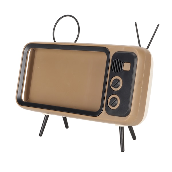 TV-stil telefonhållare retro reptålig dekorativ skrivbordsmobiltelefonställ för hem sovsal kaffe färg
