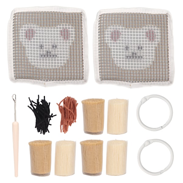 Punch Needle Coaster Kit Polyester Mjuk Intressant Tuftad Rug Pad DIY Kit för Nybörjare