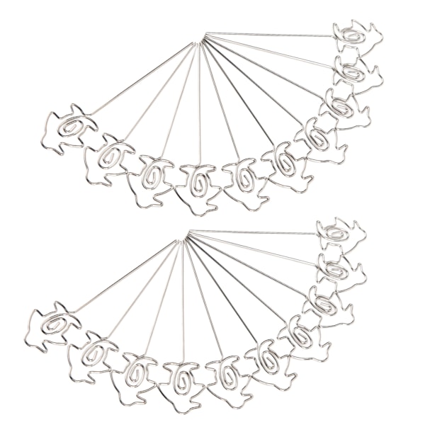 20 stk Bordskortklemmer Sølv 10cm Langt smukt udseende Jernmateriale Slidstærkt skrivebordsbilledklip Pingviner