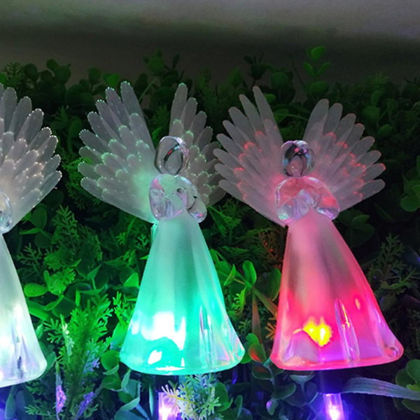 Utendørs 2 stk Solar Angel Statuer Led-lys Hagegrav dekorative lys