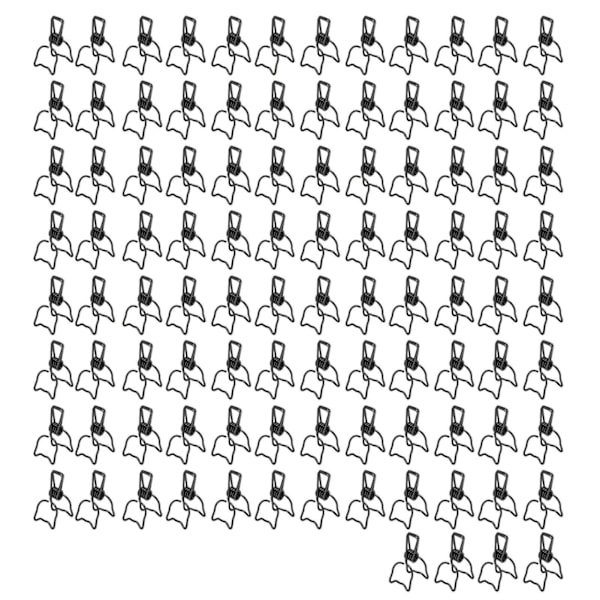 100 stk. Katte Binder Clips Søde Killingeform Stærk Klemning Holdbare Metal Hul Binder Clips til Hjemmekontor Skole Sort