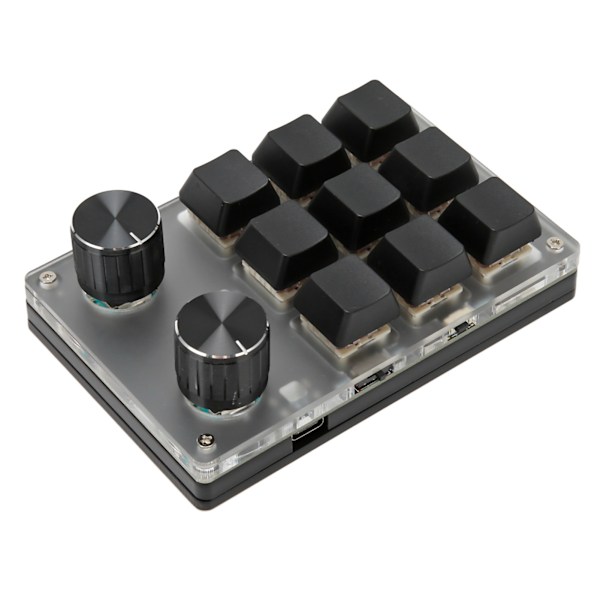 Mini knappsats Knopp Design Röd Switch Dual Mode Plug and Play Mekanisk programmerbar knappsats för spel Office Media 9 tangenter med 2 knoppar