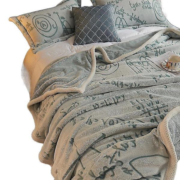 Tykt vintermelk fleece dobbeltsidig flanell teppe 100*120cm - Multifunksjonelt & varmt