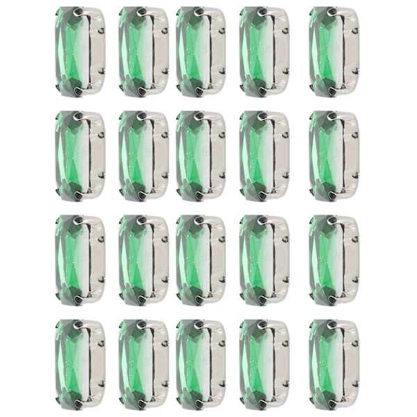 20st DIY Claw Diamonds Bröllopsklänning Retro Mode Hantverk Glas Kläder Dekorationer13 x 18mm Turkos rektangel Glas Claw Diamond