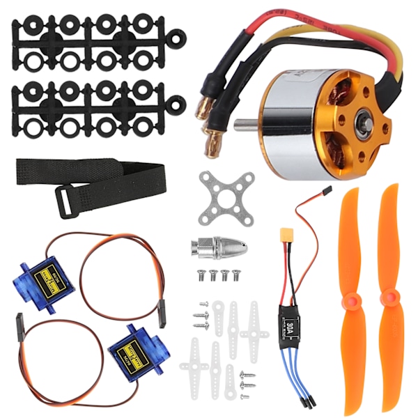 2212 1400KV Motor 8060 Propeller 9G Servo 30A XT60 ESC Kit for Fjernstyrt Helikopter