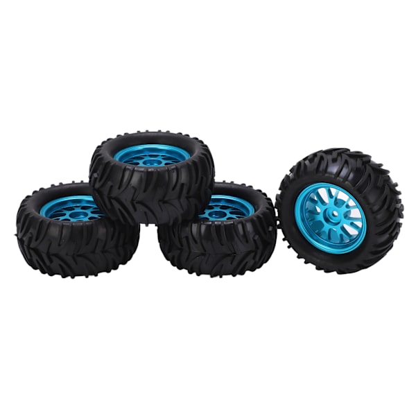 4 stk RC bilgummidæk med blå nav V-form til WLtoys 144001 1/14 fjernstyret bil