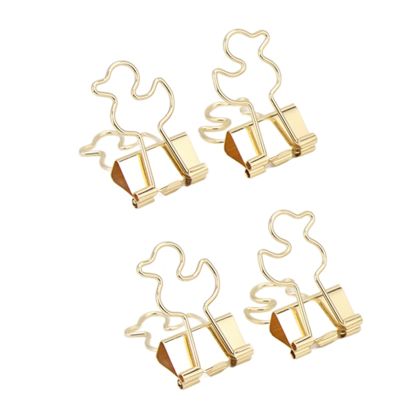 20 stk papirklemmer Stærk klemmeevne Holdbar jern Little Duck Design Bred anvendelse Små bindere Guld