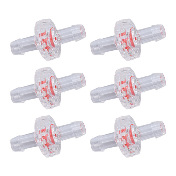 10 stk. backventil 1-veis PP plastslange Vannstopp membran hulling for luftinntaksmating 5 mm transparent