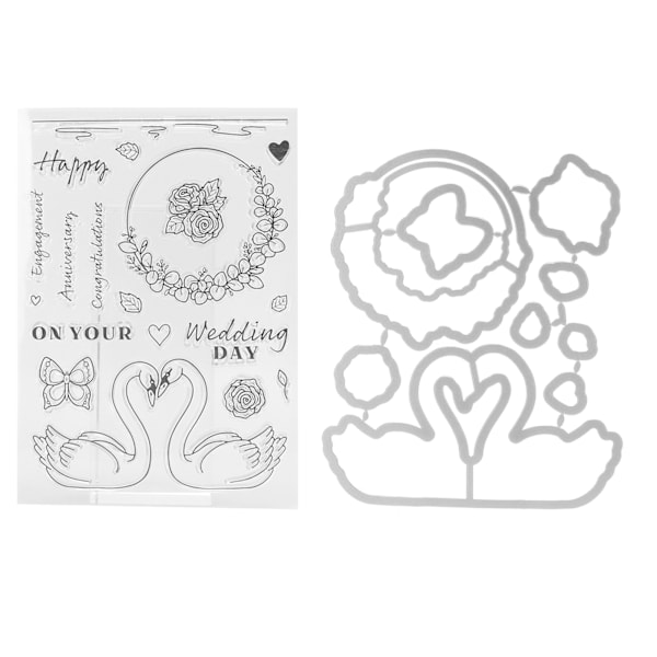 Klare Stempler Transparent Valentinsdag Tema TPR Karbonstål Gjenbrukbart DIY Enkelt Utskjærings- og Pregingsverktøy for Konvolutter