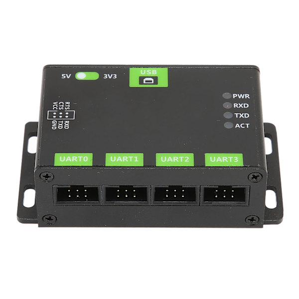 USB till UART Adapter Aluminiumlegeringsskal USB TILL 4CH TTL UART Universal Seriell Kommunikationsadapter UART