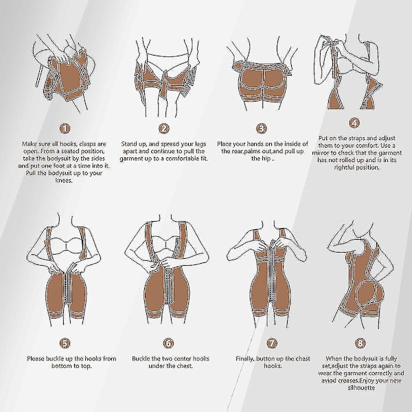 Body Shapewear Colombian Waist Trainer Slimming Underwear Push Up Bodysuit Women 2XL Beige