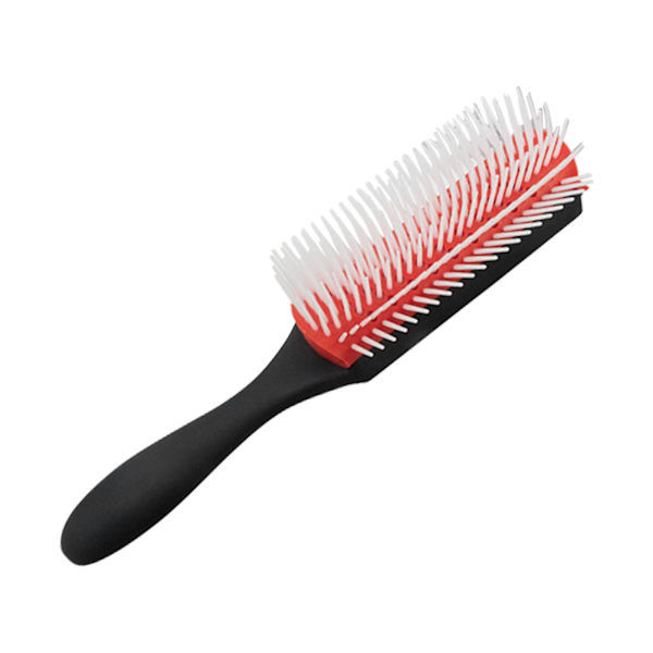 Statisk fri hårbørste 9 rader ABS frostet detangling rød krøllete hårbørste for styling