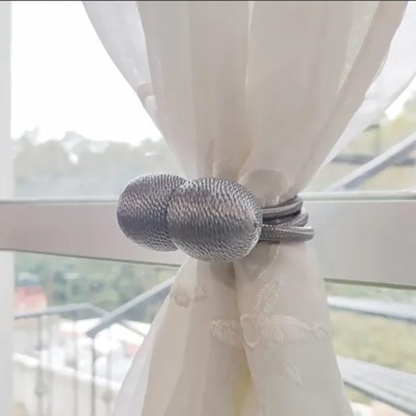 Magnetisk gardinbinder Justerbar længde Moderne gardinbinder til kontor i stuen soveværelse 2 stk