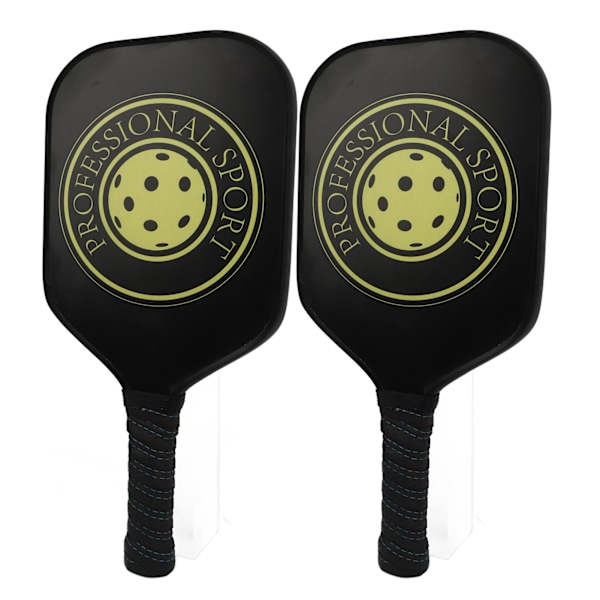 Pickleball Racket Set 2 Rackets 4 Bollar Lättvikts Kolfiber Pickleball Racket för Inomhus Utomhus Svart Gul
