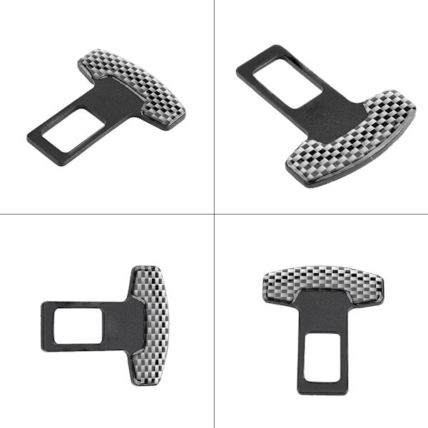 Universal Carbon Fiber Säkerhetsbälte Spänne Insert Larm Stopper Clip Clamp