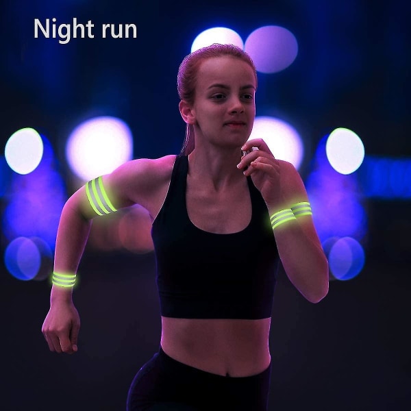Reflekterande armband Hög synlighet utomhus säkerhetsband för jogging Cykling Neon reflekterande löparutrustning för arm Ben Ankel handled