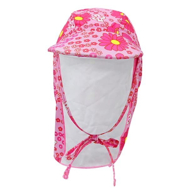 Solhatt for barn, gutter, jenter, bred brem, sommerstrandhatt med nakkeklaff for svømming, strandlek, blomst