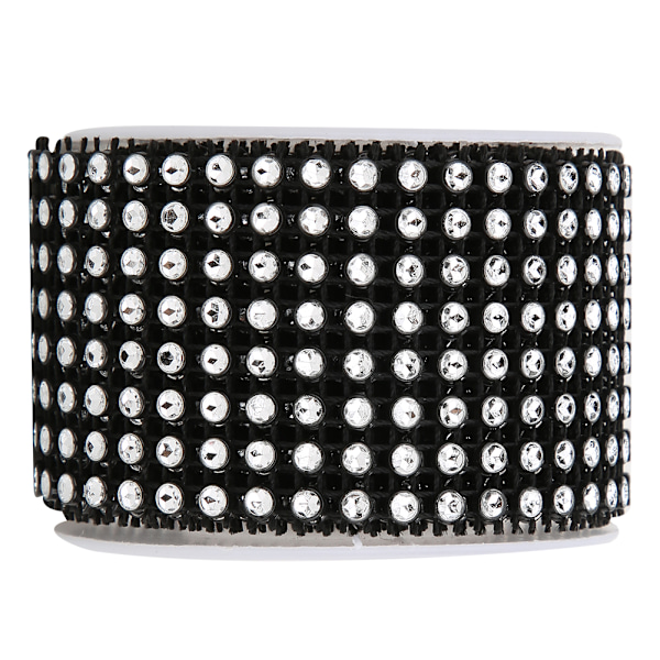 3ST Rhinestone Mesh Roll Shiny Diamond Wrap Ribbon Trim DIY Handgjord dekoration Svart