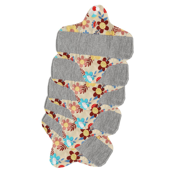5 stk Vaskbare feminine puter Vanntett Absorberende Gjenbrukbar ren bomull Pustende menstruasjonsbind S MSH0024
