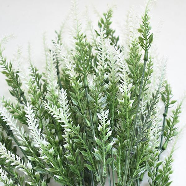 Plast kunstige lavendelblomster Luktfri Realistiske falske lavendel for scene Dekorasjon Bryllupsfeiring Hvit