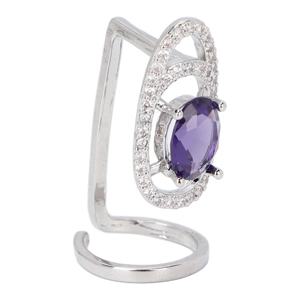 Neglring Rhinestones Glimtende Delikat Finger Neglbeskytter Ring Smykker Gave til Dansfest Dating Lilla