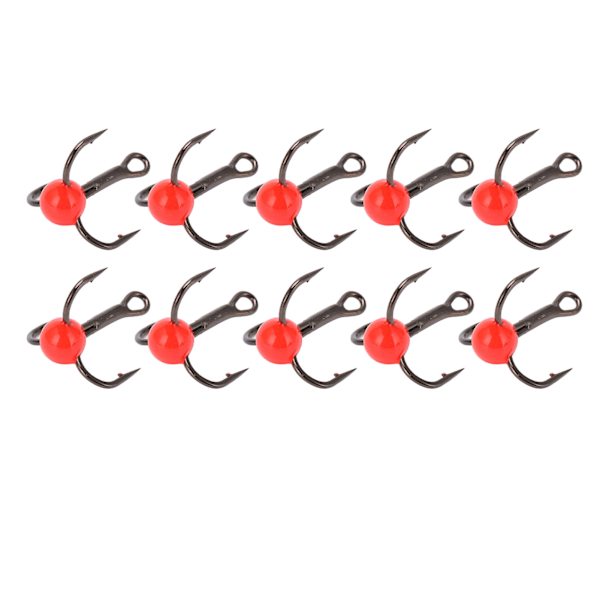 10 st/set Fiskediskantkrok Hög kolstål Korrosionsbeständighet Fiskedrag färg Borrkrok Röd