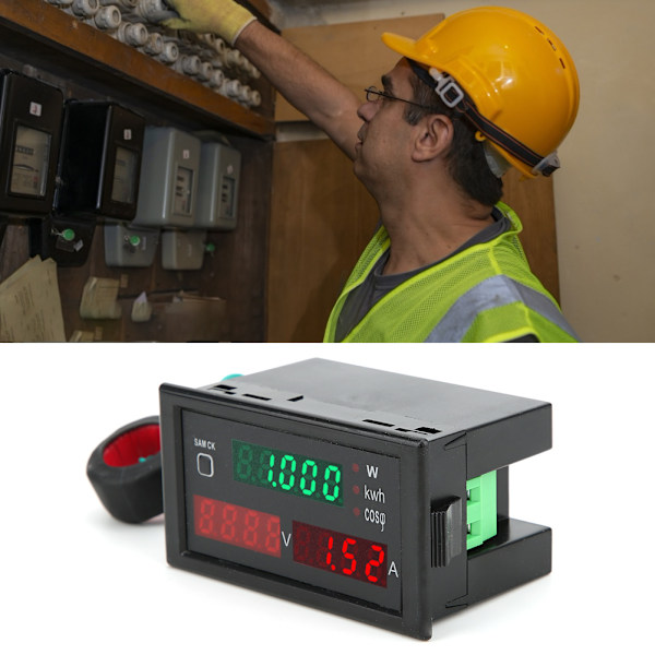 Digital AC-mätare LED-display Multifunktionell voltmätare StrömenergimätningsmonitorAC220V