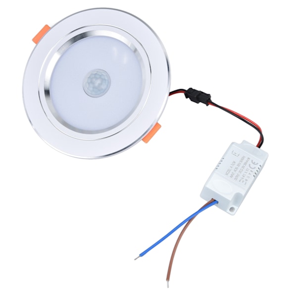 9W LED indbygget loftlampe Infrarød kropsbevægelsessensor Moderne dæmpbar LED-loftlampe til gangbalkon AC 85‑265V Hvidt lys