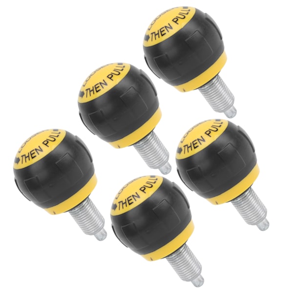 5 kpl 50x45 mm Fitness Pop Pull Pin -nuppi Irrotus Synteettinen pahvi Kahva Kuntoilu varaosat M16 Musta ja keltainen