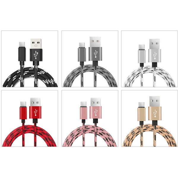1 Meter 8 Pin TypeC Interface Kabel USB Data Oplader Højstyrke Nylon 6 Tilfældige Farver, Model: Flerfarvet 158
