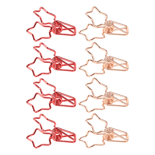 100 stk. Binder Clips Hul Sød Stjerneform Robust Metal Små Binder Clips til Kontordokumenter Regnskab