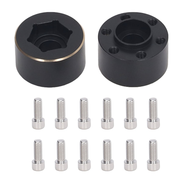 2st 1,9 2,2 tums hjul Hexnav bredda adapter Mässing svart hjulfälg Adapter för fjärrkontroll bil 12mm / 0,5in