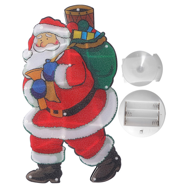 LED jultomte dekorationsljus Fönster Batteridriven LED julkopp hänglampor med sugkopp