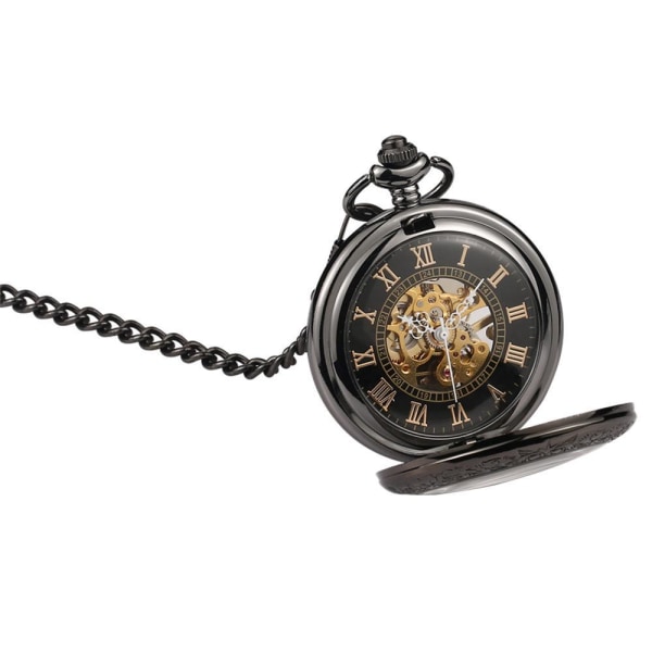 Halvautomatisk vintage mekanisk watch genombruten spegel klapp halsband mekanisk watch