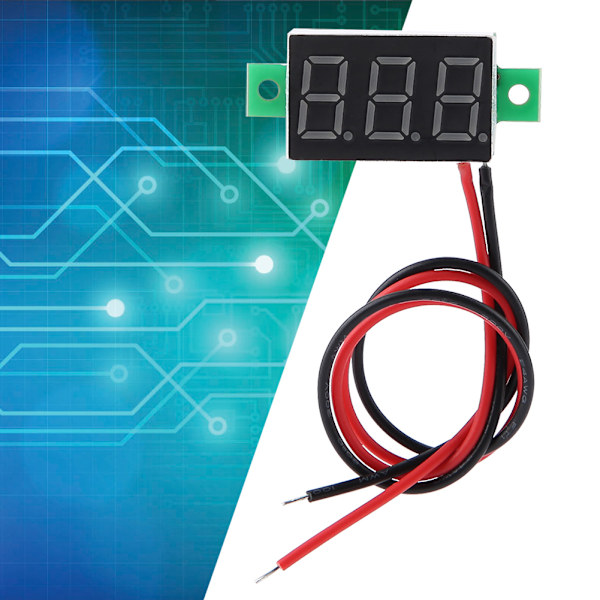 Digital voltmeter 0,36 tum tvåtråds DC 2,5-30V Digital LED-display spänningsmätare (röd)