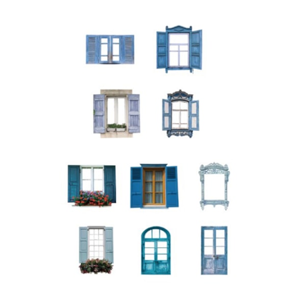 10 stk vinduramme klistremerker hule multifunksjonelle dekorative vindurammer Collagekort klistremerker for Journal Scrapbooking